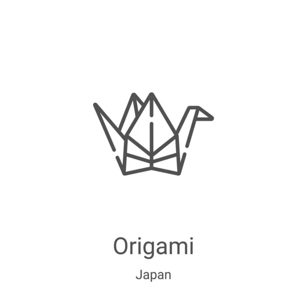 Вектор ікони оригамі з колекції джапан. Тонкі лінії оригамі окреслюють зображення вектора ікони. Лінійний символ для використання в веб і мобільних додатках, логотипі, друкованих виданнях — стоковий вектор