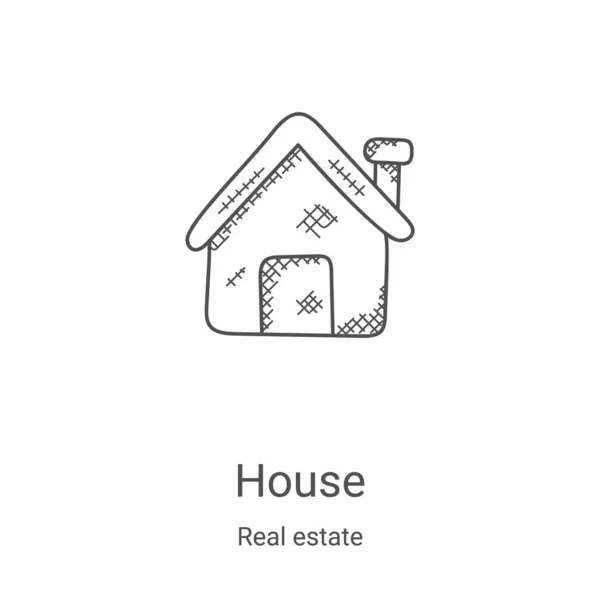 House icon vector from real estate collection. Thin line house outline icon vector illustration. Linear symbol for use on web and mobile apps, logo, print media — Stock Vector