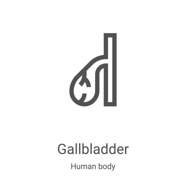 Vetor ícone da vesícula biliar da coleção do corpo humano. Linha fina vesícula biliar contorno ícone vetor ilustração. Símbolo linear para uso em aplicativos web e móveis, logotipo, mídia impressa —  Vetores de Stock