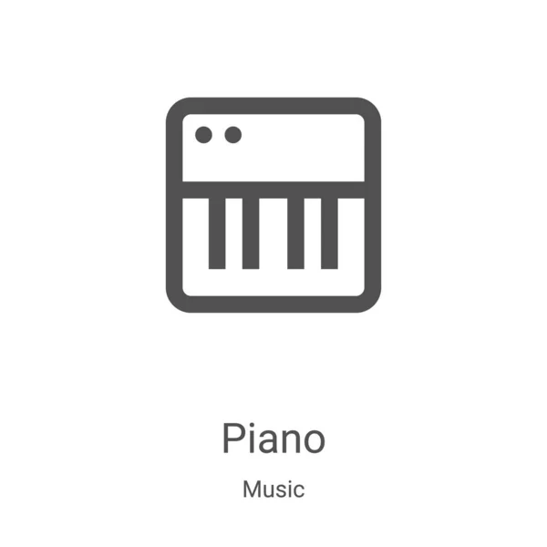 Piano icône vecteur de la collection de musique. Illustration vectorielle d'icône de contour de piano à ligne mince. Symbole linéaire pour utilisation sur applications web et mobiles, logo, médias imprimés — Image vectorielle