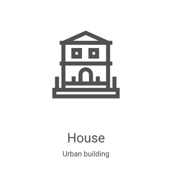 House icon vector from urban building collection. Thin line house outline icon vector illustration. Linear symbol for use on web and mobile apps, logo, print media — Stock Vector