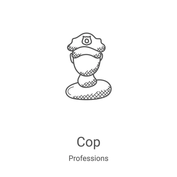 Αστυνομικό εικονίδιο φορέα από τη συλλογή επαγγελμάτων. Λεπτή γραμμή περίγραμμα αστυνομικός εικόνα διάνυσμα. Γραμμικό σύμβολο για χρήση σε εφαρμογές web και mobile, λογότυπο, έντυπα μέσα — Διανυσματικό Αρχείο
