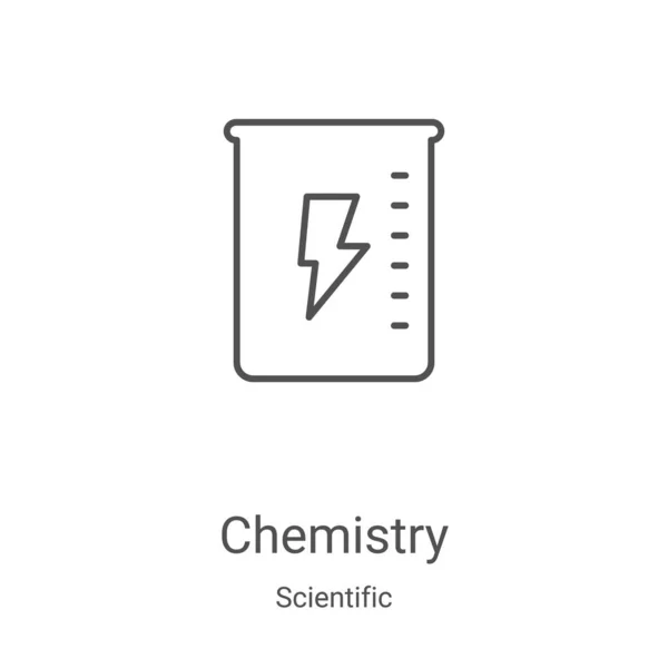 Chimie icône vecteur de la collection scientifique. Illustration vectorielle d'icône de contour de chimie de ligne mince. Symbole linéaire pour utilisation sur applications web et mobiles, logo, médias imprimés — Image vectorielle