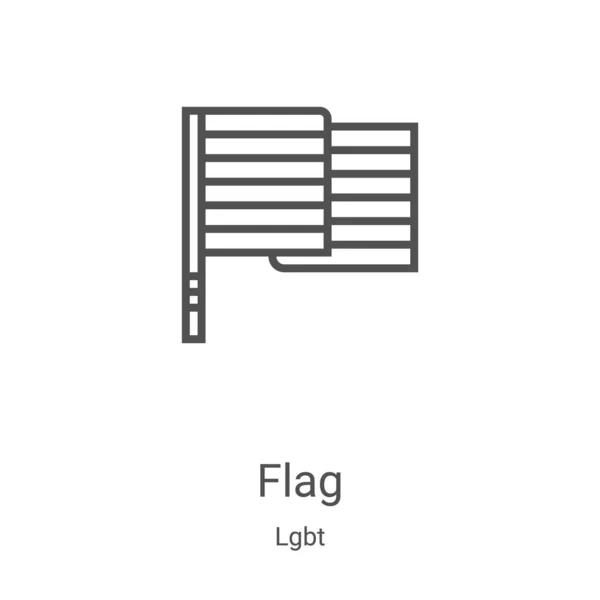 Flag icon vector da coleção lgbt. Linha fina bandeira esboço ícone vetor ilustração. Símbolo linear para uso em aplicativos web e móveis, logotipo, mídia impressa — Vetor de Stock