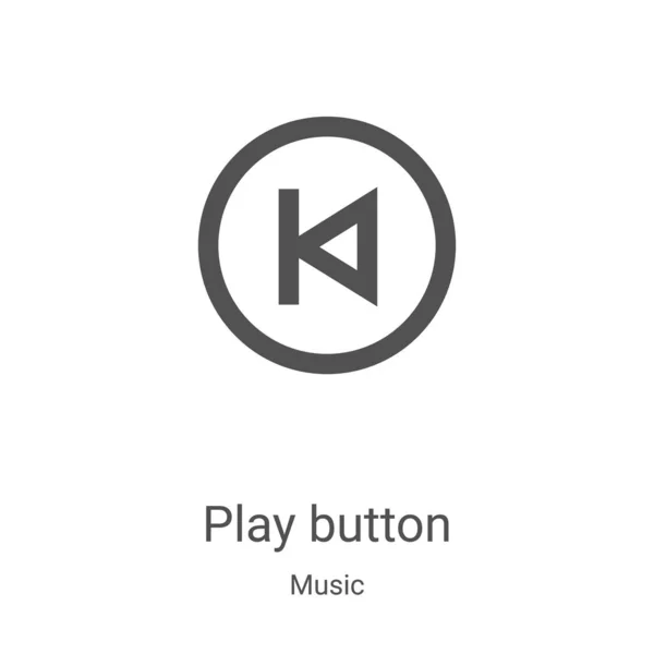 Lejátszás gomb ikon vektor zenei gyűjtemény. Vékony vonal játék gomb vázlat ikon vektor illusztráció. Lineáris szimbólum webes és mobil alkalmazásokhoz, logóhoz, nyomtatott médiához — Stock Vector