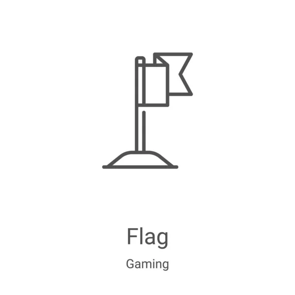 Vector icono de bandera de la colección de juegos. Ilustración de vectores de iconos de líneas delgadas. Símbolo lineal para su uso en aplicaciones web y móviles, logotipo, medios impresos — Vector de stock