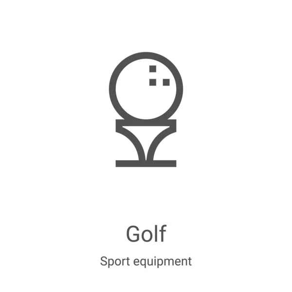 Vetor ícone de golfe da coleção de equipamentos esportivos. Delgada linha de golfe contorno ícone vetor ilustração. Símbolo linear para uso em aplicativos web e móveis, logotipo, mídia impressa — Vetor de Stock