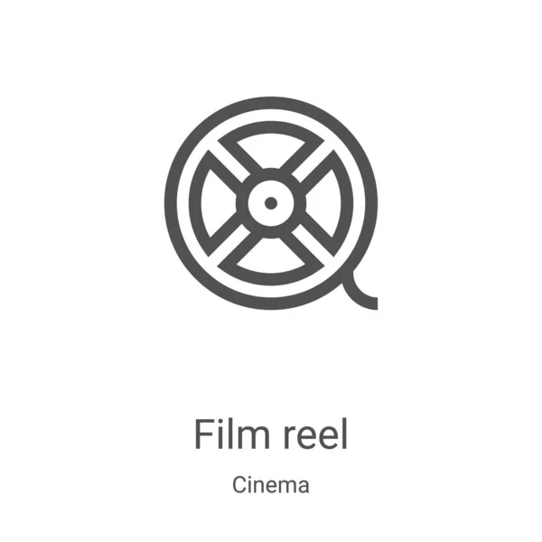 映画コレクションのフィルムリールアイコンベクトル。薄膜リールアウトラインアイコンベクトルイラスト。Webやモバイルアプリ、ロゴ、印刷メディアで使用するための線形シンボル — ストックベクタ