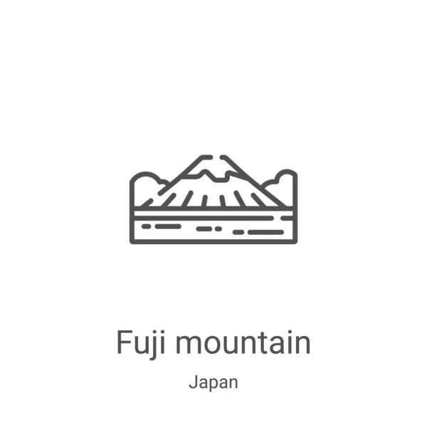 Fuji berg icoon vector uit Japanse collectie. Dunne lijn fuji berg omtrek pictogram vector illustratie. Lineair symbool voor gebruik op web- en mobiele apps, logo, printmedia — Stockvector