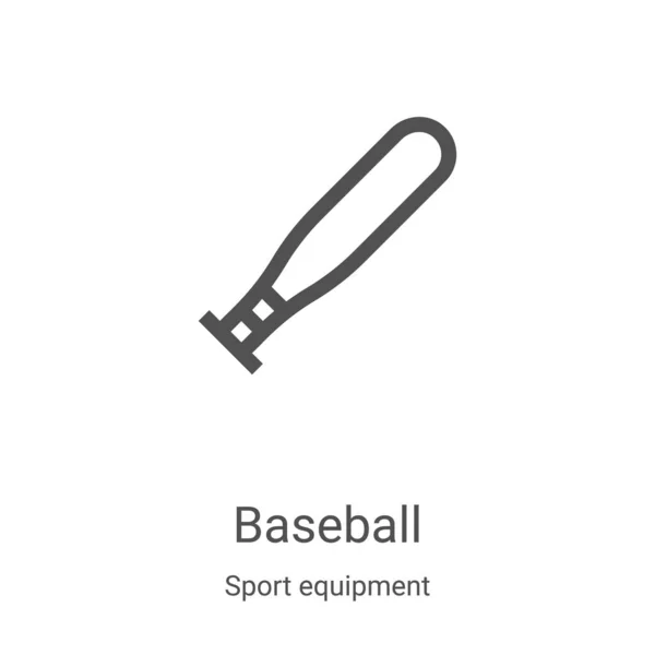 Baseball ikon vektor a sporteszközök gyűjteményéből. Vékony vonal baseball vázlat ikon vektor illusztráció. Lineáris szimbólum webes és mobil alkalmazásokhoz, logóhoz, nyomtatott médiához — Stock Vector