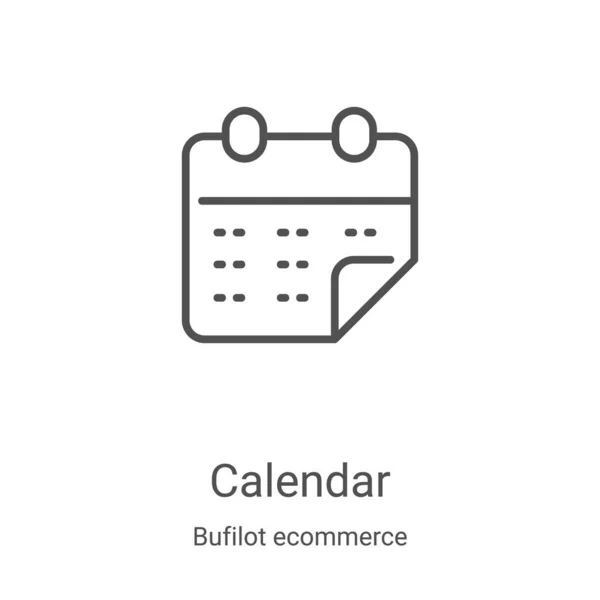 Naptár ikon vektor bufilot e-kereskedelmi gyűjtemény. Vékony vonal naptár vázlat ikon vektor illusztráció. Lineáris szimbólum webes és mobil alkalmazásokhoz, logóhoz, nyomtatott médiához — Stock Vector