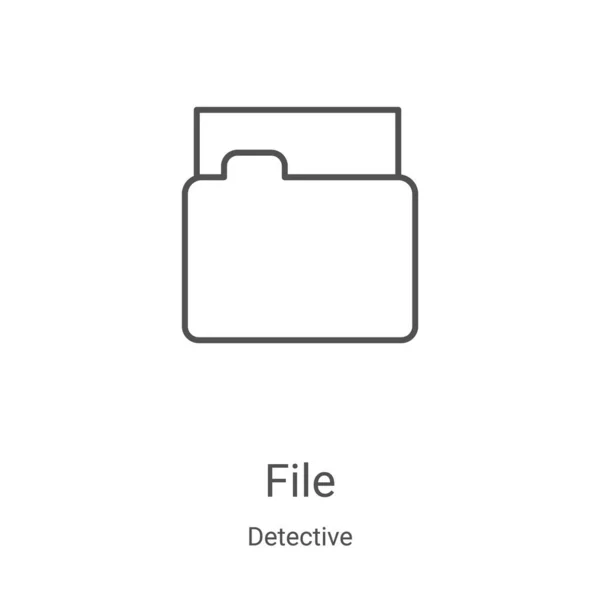 Vector de icono de archivo de la colección detective. Ilustración de vector de icono de contorno de archivo de línea delgada. Símbolo lineal para su uso en aplicaciones web y móviles, logotipo, medios impresos — Archivo Imágenes Vectoriales