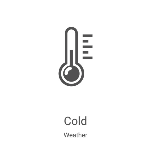 Cold icon vector from weather collection. Thin line cold outline icon vector illustration. Linear symbol for use on web and mobile apps, logo, print media — Stock Vector