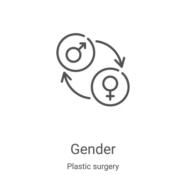Gender-Icon-Vektor aus der Sammlung plastischer Chirurgie. Thin Line Gender Outline Icon Vektor Illustration. Lineares Symbol für Web- und Mobile-Apps, Logo, Printmedien — Stockvektor