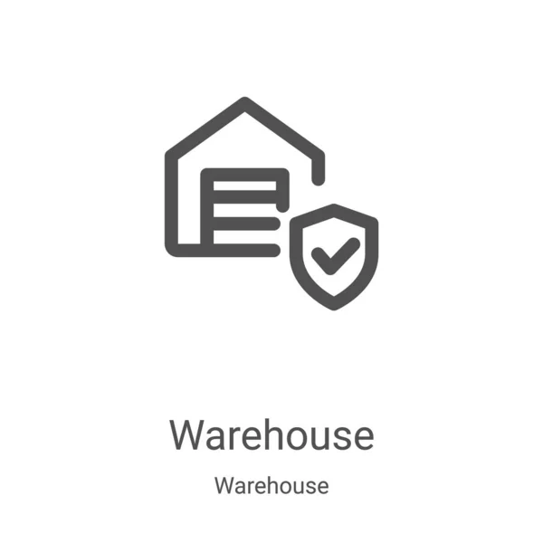 Warehouse icon vector from warehouse collection. Thin line warehouse outline icon vector illustration. Linear symbol for use on web and mobile apps, logo, print media — Stock Vector