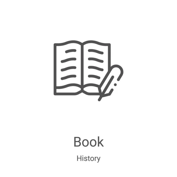 Значок книги вектор з колекції історії. Тонка лінія книги контур піктограми Векторні ілюстрації. Лінійний символ для використання у веб- та мобільних додатках, логотипі, друкованих засобах масової інформації — стоковий вектор