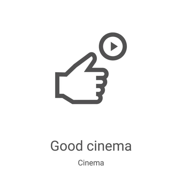 Goede cinema icoon vector uit bioscoop collectie. Dunne lijn goede cinema outline icoon vector illustratie. Lineair symbool voor gebruik op web- en mobiele apps, logo, printmedia — Stockvector