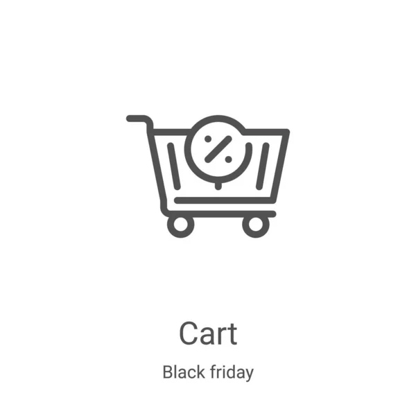 Cart icon vector from black friday collection. Thin line cart outline icon vector illustration. Linear symbol for use on web and mobile apps, logo, print media — Stock Vector