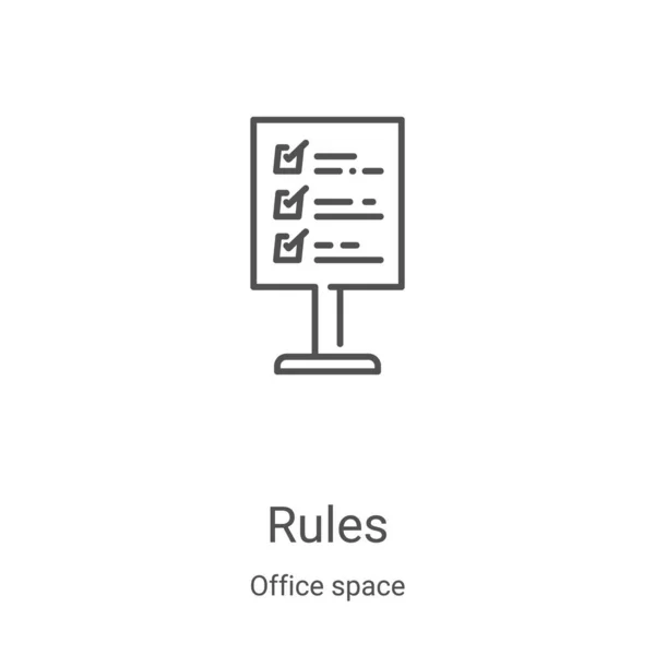 Regelsymbolvektor aus der Office Space Collection. Dünne Linien-Regeln skizzieren die Darstellung des Symbolvektors. Lineares Symbol für Web- und Mobile-Apps, Logo, Printmedien — Stockvektor