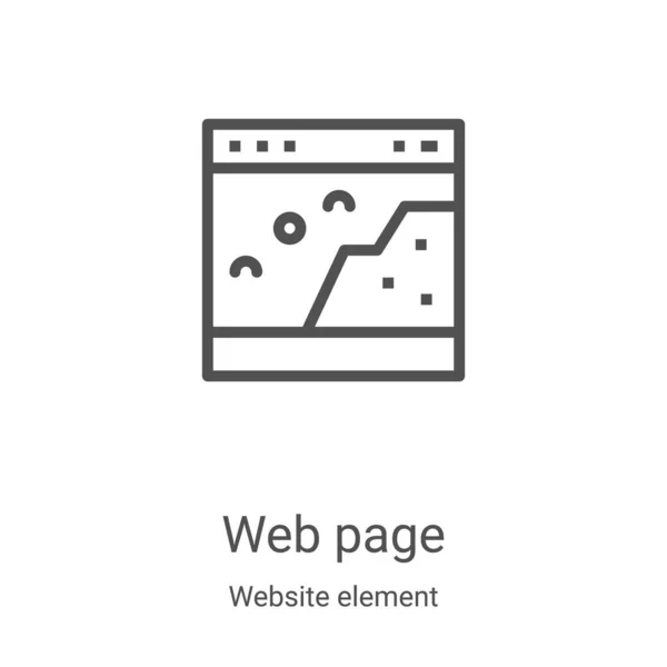 Διάνυσμα εικονίδιο ιστοσελίδας από τη συλλογή στοιχείων ιστοχώρου. Λεπτή γραμμή εικονογράφηση διάνυσμα εικονίδιο περίγραμμα ιστοσελίδα. Γραμμικό σύμβολο για χρήση σε εφαρμογές web και mobile, λογότυπο, έντυπα μέσα — Διανυσματικό Αρχείο
