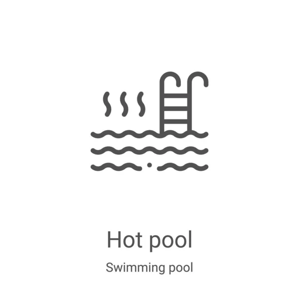 Hot Pool Icon Vektor aus der Pool-Kollektion. Thin Line Hot Pool Outline Icon Vektor Illustration. Lineares Symbol für Web- und Mobile-Apps, Logo, Printmedien — Stockvektor