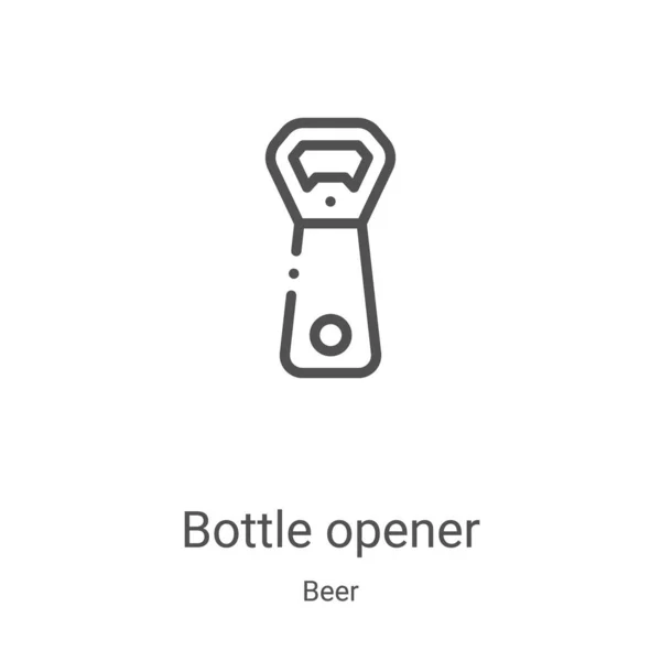 Bottle opener icon vector from beer collection. Thin line bottle opener outline icon vector illustration. Linear symbol for use on web and mobile apps, logo, print media — Stock Vector