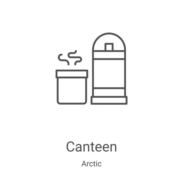 Canteen icon vector from arctic collection. Thin line canteen outline icon vector illustration. Linear symbol for use on web and mobile apps, logo, print media — Stock Vector