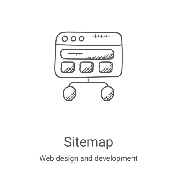 Sitemap icon vector from web design and development collection. Thin line sitemap outline icon vector illustration. Linear symbol for use on web and mobile apps, logo, print media — Stock Vector