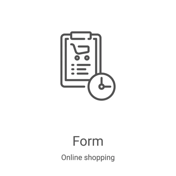 Forma ikon vektor online vásárlás gyűjtemény. Vékony vonal formájában vázlat ikon vektor illusztráció. Lineáris szimbólum webes és mobil alkalmazásokhoz, logóhoz, nyomtatott médiához — Stock Vector