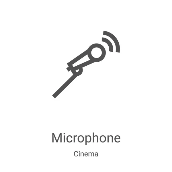 映画コレクションのマイクアイコンベクトル。細い線型マイクアウトラインアイコンベクトルイラスト。Webやモバイルアプリ、ロゴ、印刷メディアで使用するための線形シンボル — ストックベクタ