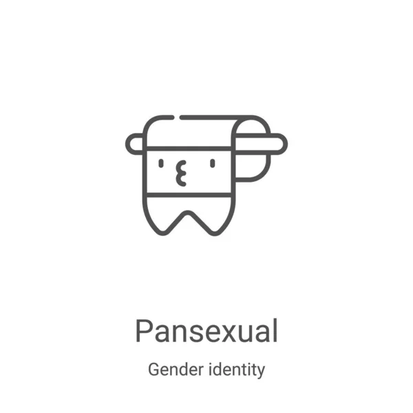Vector icono pansexual de la colección de identidad de género. Ilustración de vectores de iconos de esquema pansexual de línea delgada. Símbolo lineal para su uso en aplicaciones web y móviles, logotipo, medios impresos — Archivo Imágenes Vectoriales
