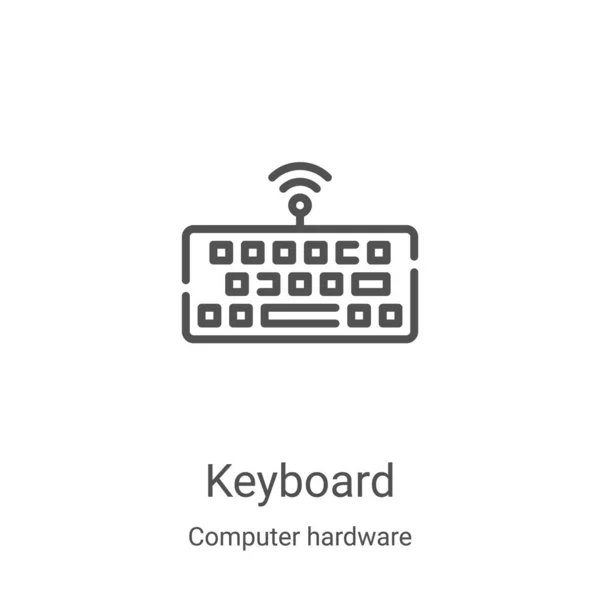 Vector icono de teclado de la colección de hardware de la computadora. Línea delgada teclado esquema icono vector ilustración. Símbolo lineal para su uso en aplicaciones web y móviles, logotipo, medios impresos — Archivo Imágenes Vectoriales
