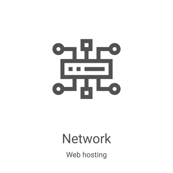 Διάνυσμα εικονίδιο δικτύου από τη συλλογή web hosting. Λεπτή γραμμή περίγραμμα δικτύου εικονογράφηση διάνυσμα εικονίδιο. Γραμμικό σύμβολο για χρήση σε εφαρμογές web και mobile, λογότυπο, έντυπα μέσα — Διανυσματικό Αρχείο