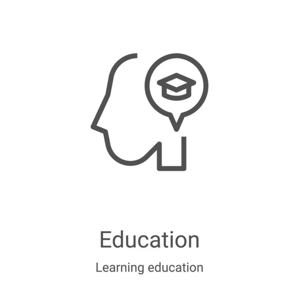 Vector icono de la educación de aprendizaje colección de educación. Ilustración de vectores de iconos delgada línea de educación. Símbolo lineal para su uso en aplicaciones web y móviles, logotipo, medios impresos — Vector de stock