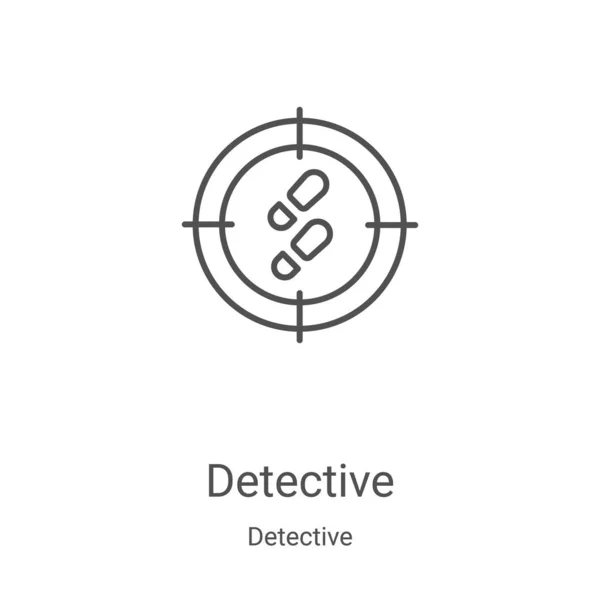 Dedektif ikon vektörü, dedektif koleksiyonundan. İnce çizgi dedektif çizimi ikon vektör çizimi. Web ve mobil uygulamalarda kullanmak için doğrusal sembol, logo, yazdırma ortamı — Stok Vektör