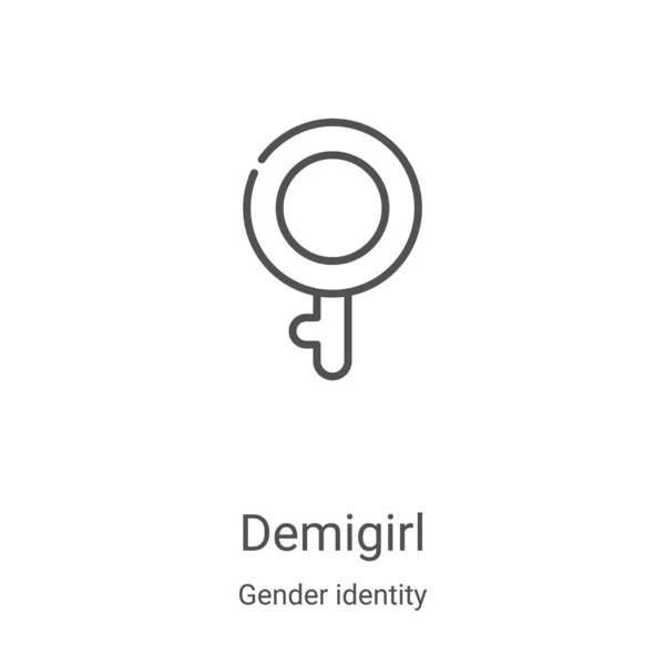 Demigirl Symbolvektor aus der Geschlechtsidentitätssammlung. Thin line demigirl outline icon vektorillustration. Lineare Symbole für Web und mobile Apps, Logo, Printmedien — Stockvektor