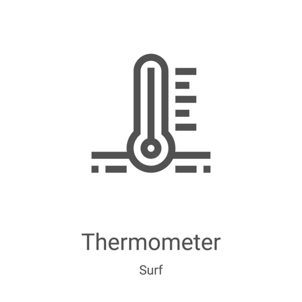 Thermometer-Symbolvektor aus der Surf-Kollektion. dünne Linie Thermometer umreißt Symbol Vektor Illustration. Lineares Symbol für Web- und Mobile-Apps, Logo, Printmedien — Stockvektor