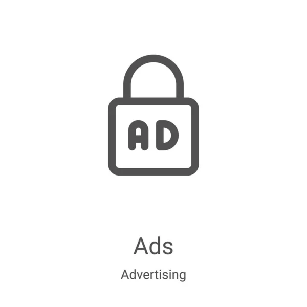 Reklam koleksiyonundan reklam simgesi vektörü. İnce çizgi reklam taslağı ikon vektör illüstrasyonu. Web ve mobil uygulamalarda kullanmak için doğrusal sembol, logo, yazdırma ortamı — Stok Vektör