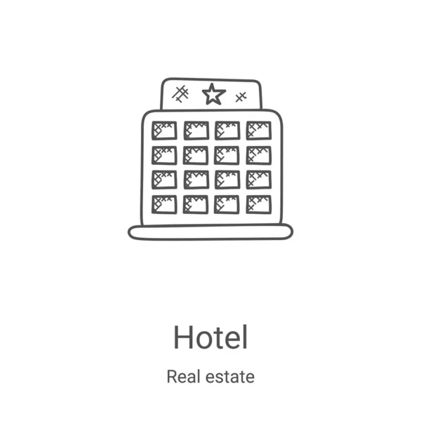 Hotel ikona vektor z realitní sbírky. Ikona vektoru tenké linie hotelu. Lineární symbol pro použití na webových a mobilních aplikacích, logu, tiskových médiích — Stockový vektor