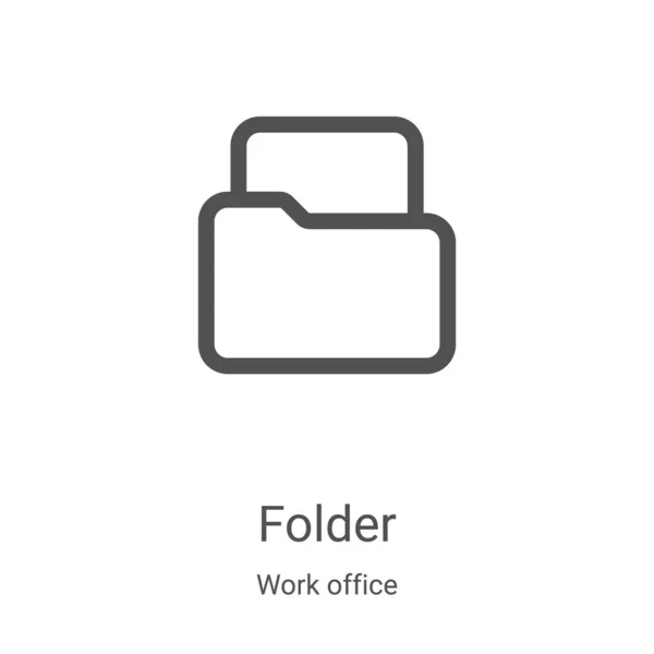 Dossier icône vecteur de la collection de bureau de travail. Illustration vectorielle d'icône de contour de dossier de ligne mince. Symbole linéaire pour utilisation sur applications web et mobiles, logo, médias imprimés — Image vectorielle
