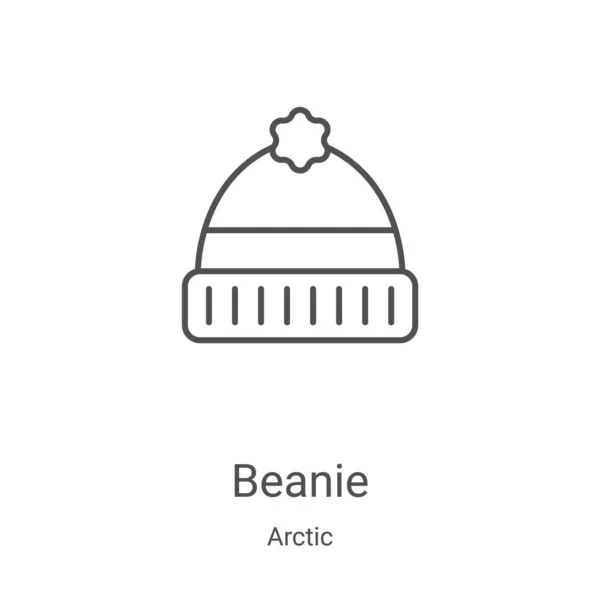 Beanie Icon Vektor aus der arktischen Sammlung. dünne Linie Mütze umreißt Symbol Vektor Illustration. Lineares Symbol für Web- und Mobile-Apps, Logo, Printmedien — Stockvektor