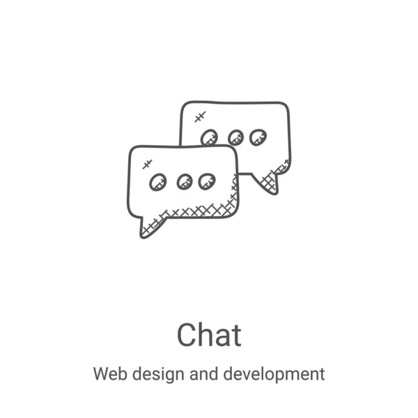 Chat icon vector from web design and development collection. Thin line chat outline icon vector illustration. Linear symbol for use on web and mobile apps, logo, print media — 图库矢量图片