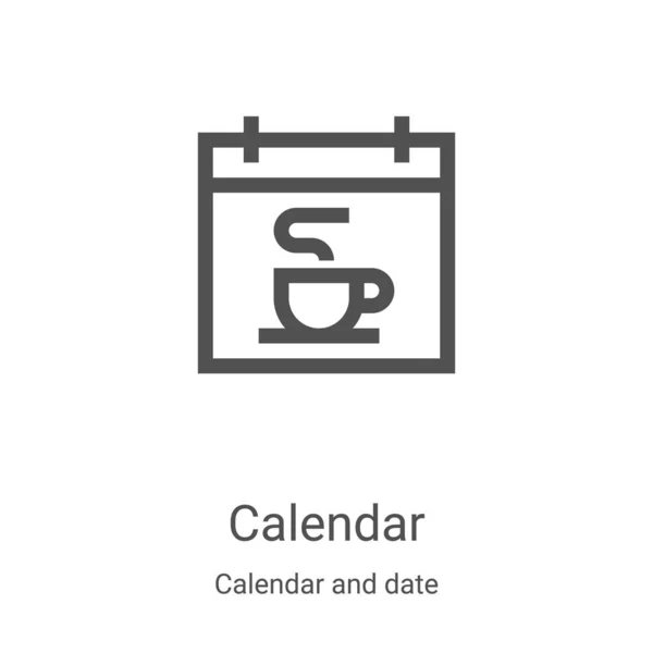Calendar icon vector from calendar and date collection. Thin line calendar outline icon vector illustration. Linear symbol for use on web and mobile apps, logo, print media — Stock Vector