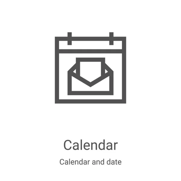 Kalender-Icon-Vektor aus Kalender- und Datumsammlung. dünne Linie Kalender umreißt Symbol-Vektor-Illustration. Lineares Symbol für Web- und Mobile-Apps, Logo, Printmedien — Stockvektor