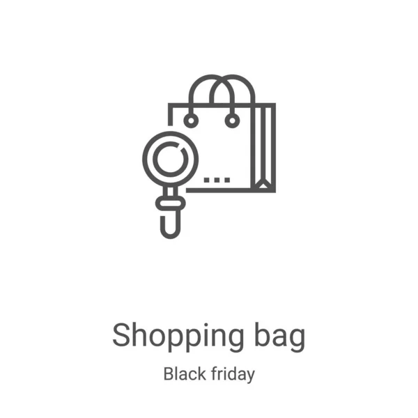 Shopping bag icon vector from black friday collection. Thin line shopping bag outline icon vector illustration. Linear symbol for use on web and mobile apps, logo, print media — Stock Vector