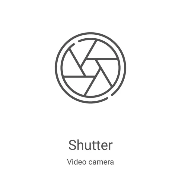 ビデオカメラコレクションのシャッターアイコンベクトル。細い線シャッターアウトラインアイコンベクトルイラスト。Webやモバイルアプリ、ロゴ、印刷メディアで使用するための線形シンボル — ストックベクタ