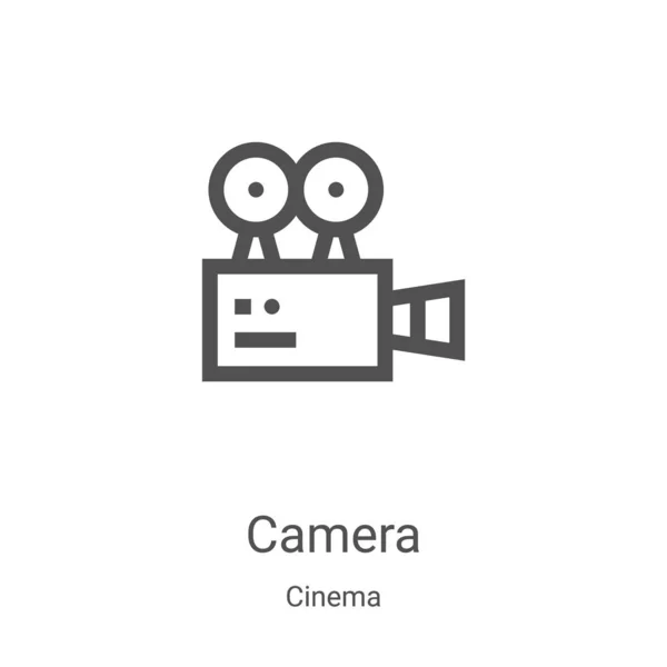 सिनेमा संग्रह से कैमरा आइकन वेक्टर। पतली रेखा कैमरा आउटलाइन आइकन वेक्टर चित्र। वेब और मोबाइल ऐप्स, लोगो, प्रिंट मीडिया पर उपयोग के लिए रैखिक प्रतीक — स्टॉक वेक्टर
