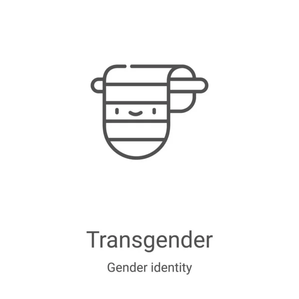 Трансгендерный вектор икон из коллекции гендерной идентичности. Тонкая линия трансгендерной очертания иконки вектора иллюстрации. Линейный символ для использования в веб и мобильных приложениях, логотипе, печатных СМИ — стоковый вектор