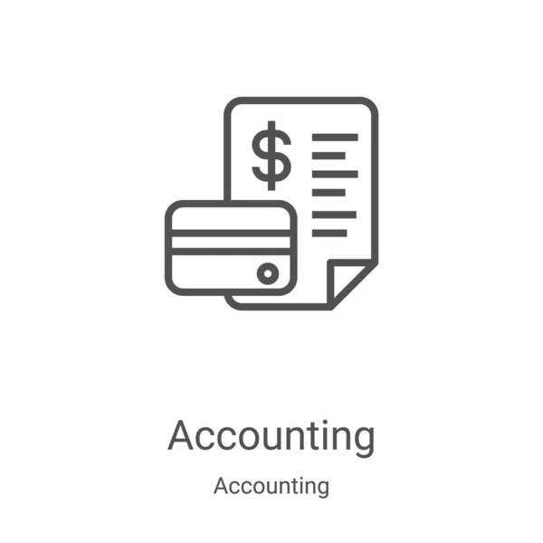 Vetor ícone contábil da coleção contábil. Contabilidade de linha fina contorno ícone vetor ilustração. Símbolo linear para uso em aplicativos web e móveis, logotipo, mídia impressa —  Vetores de Stock