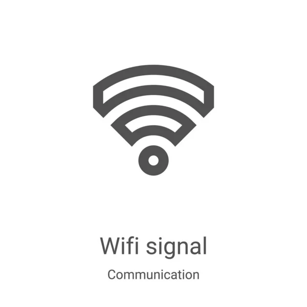 Wifi-Signal-Icon-Vektor aus der Kommunikations-Sammlung. Thin Line Wifi Signal Outline Icon Vektor Illustration. Lineares Symbol für Web- und Mobile-Apps, Logo, Printmedien — Stockvektor